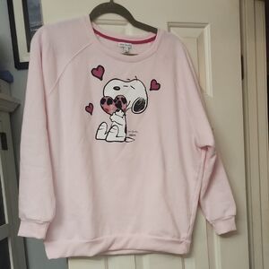 Vera Bradley Light Pink Snoopy Heart Sweatshirt